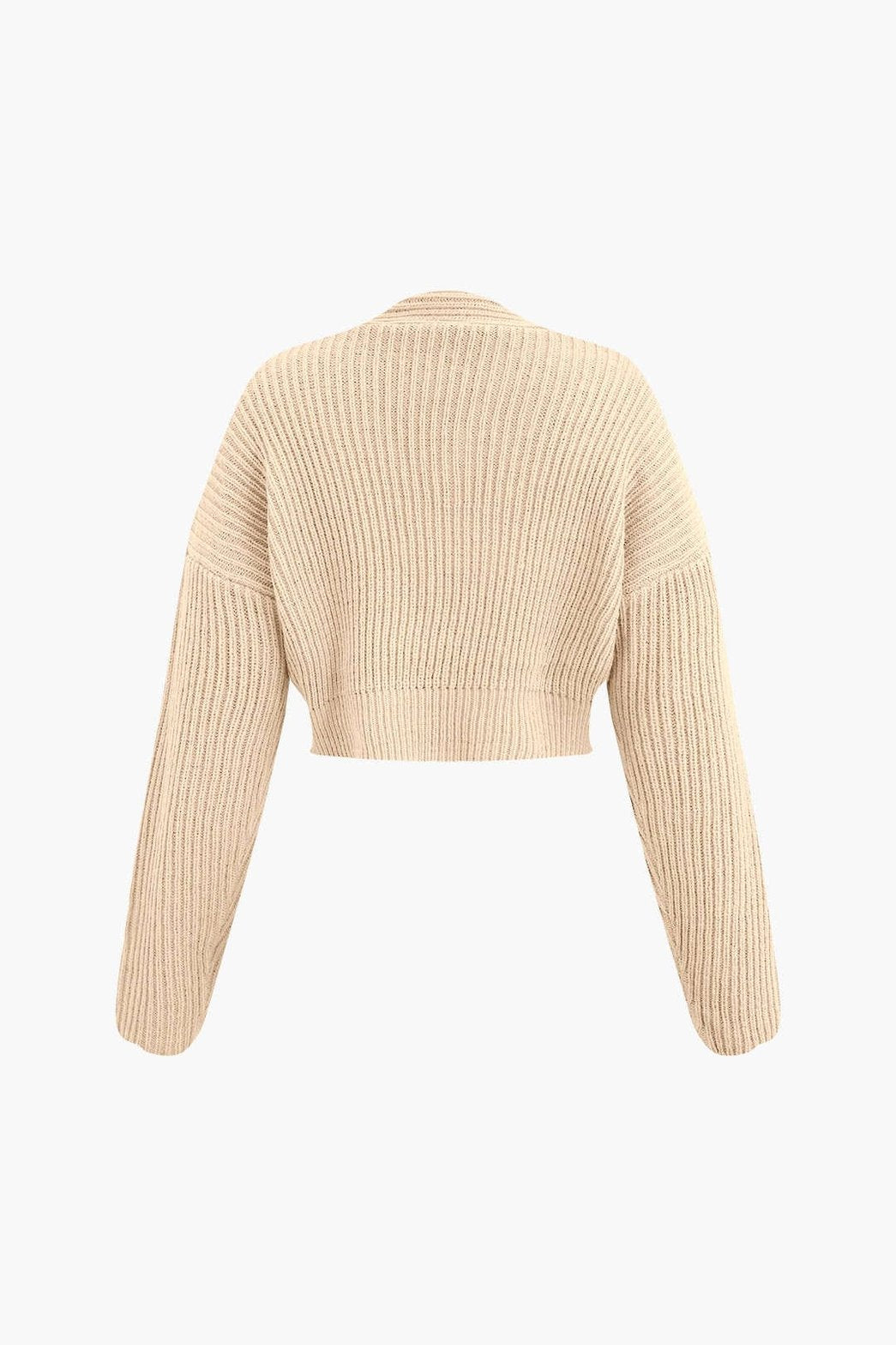 Ensemble Tricot Côtelé Pull Col V et Jupe