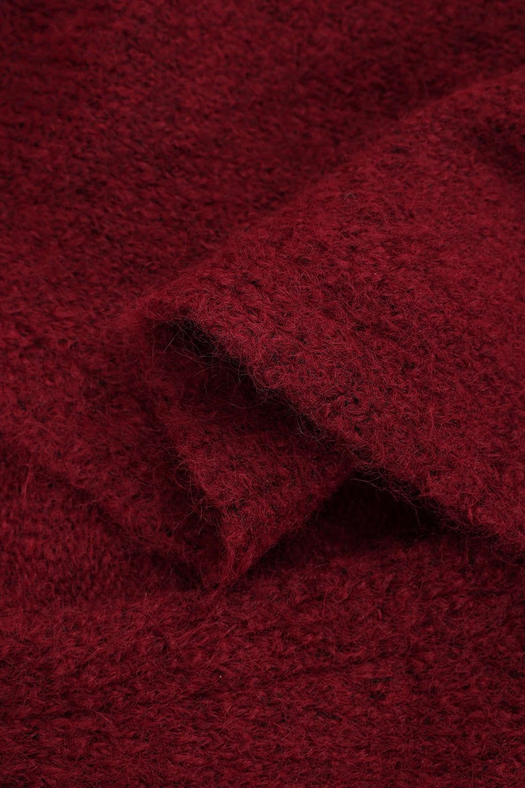 Cardigan tricoté bordeaux vue détaillée fleur