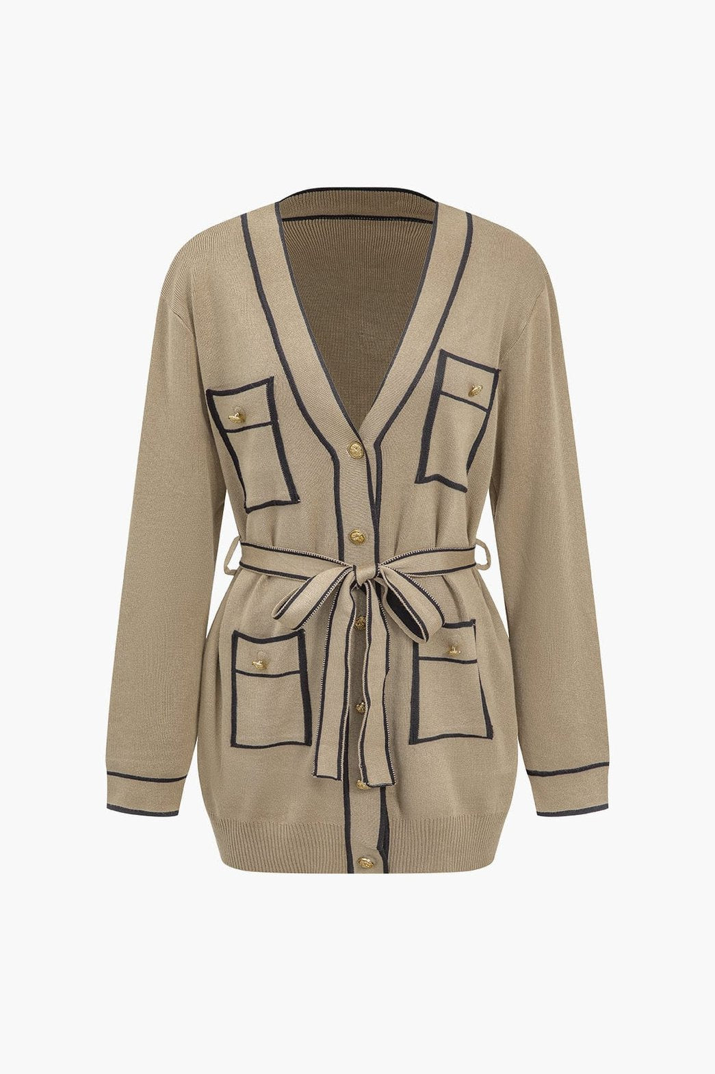 Cardigan en tricot avec ceinture à nouer étoile