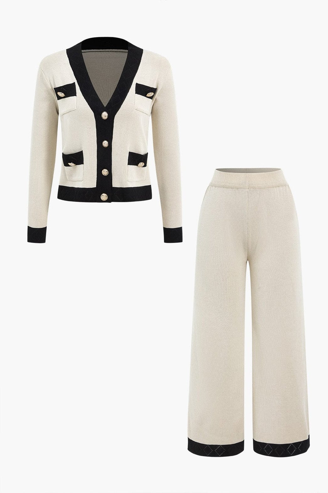 Ensemble tricot bicolore élégant doux