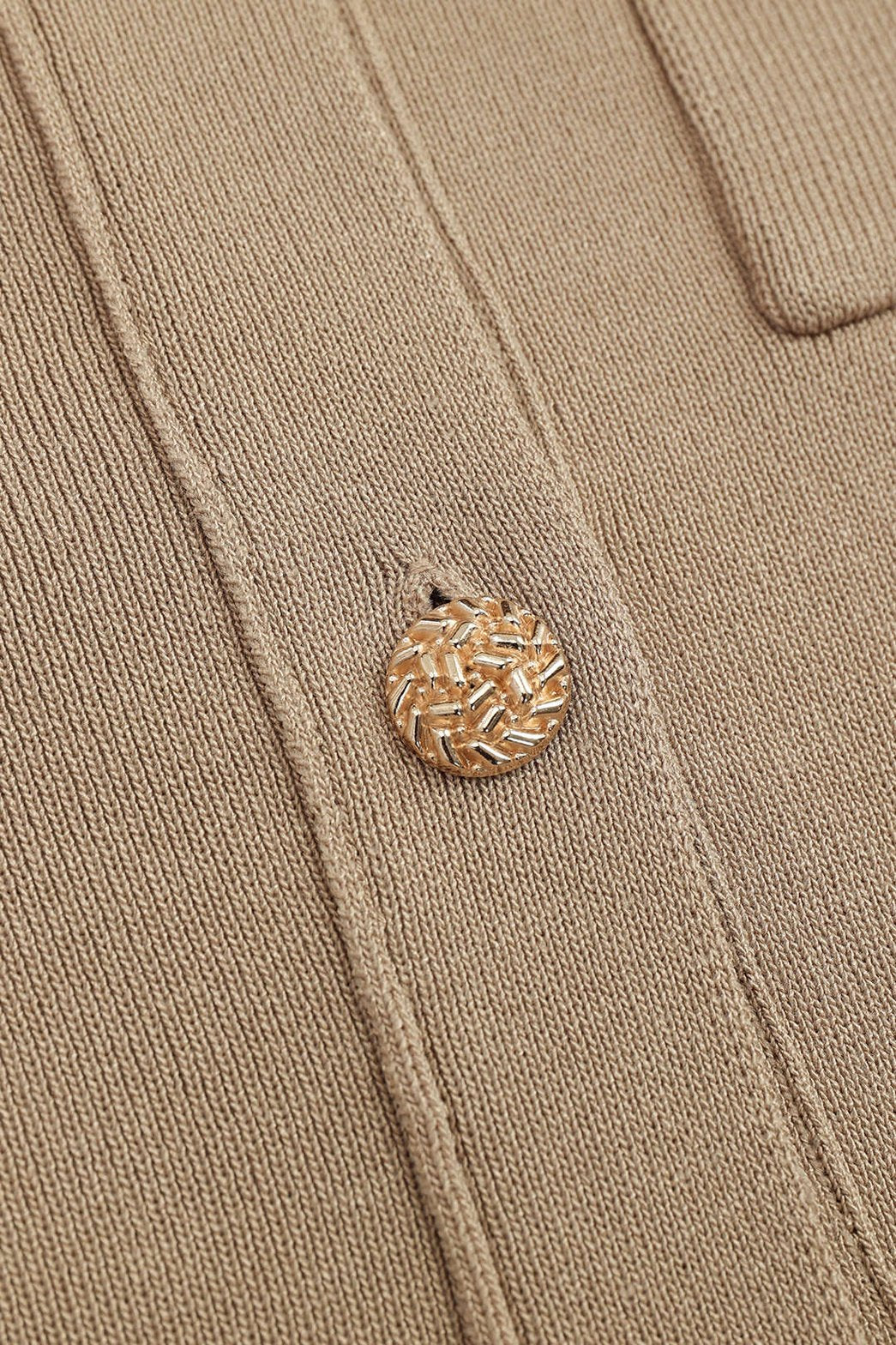 Ensemble tricot beige safari vue complète modernité