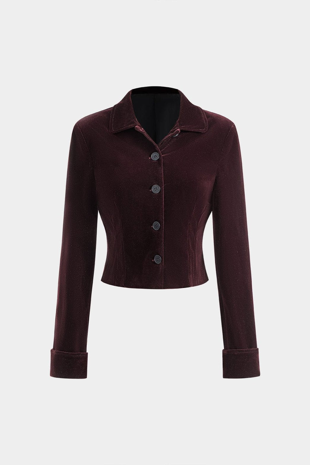 Ensemble velours bordeaux vue de dos - Élégance