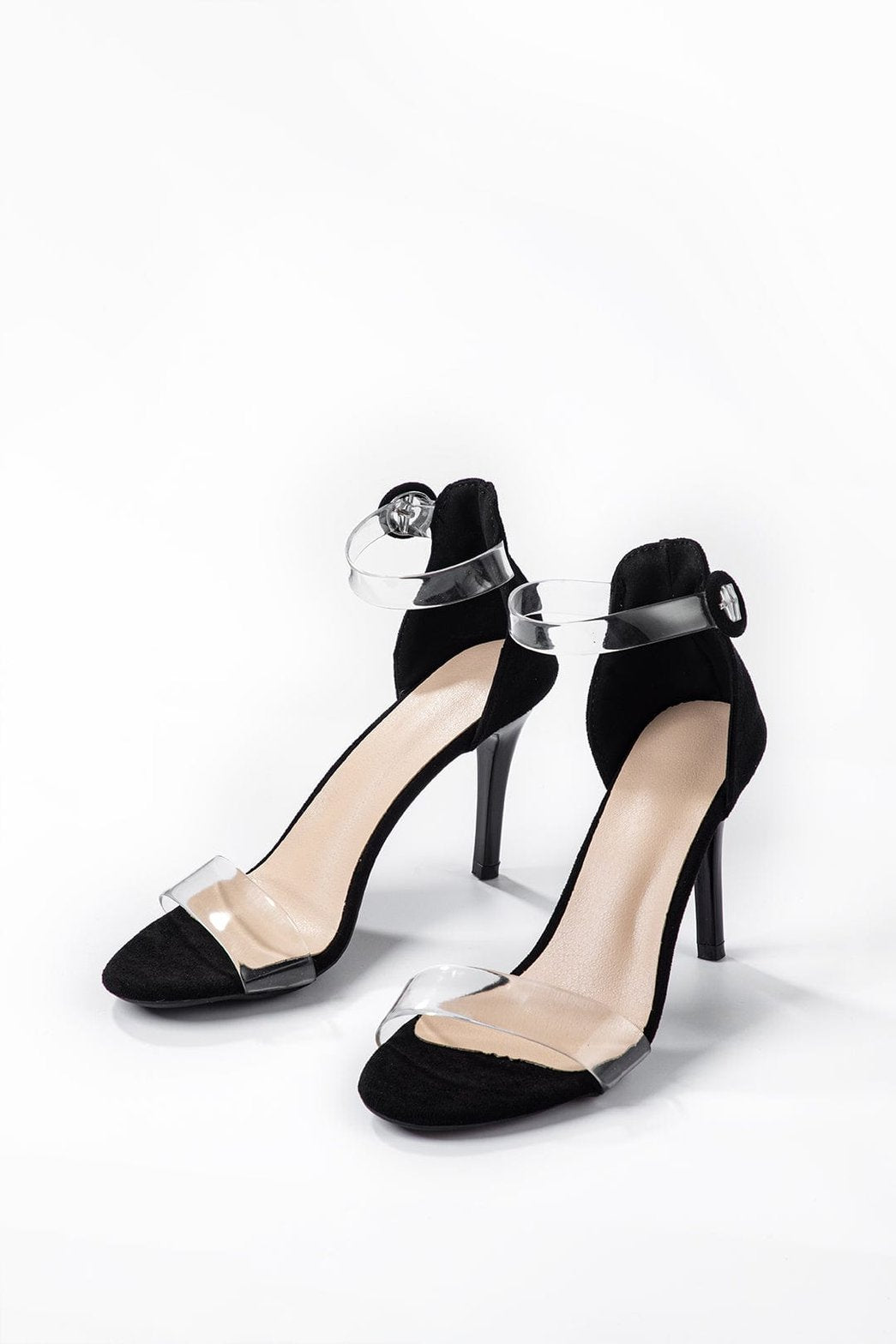 Escarpins velours noirs avec détails transparents - Étoile