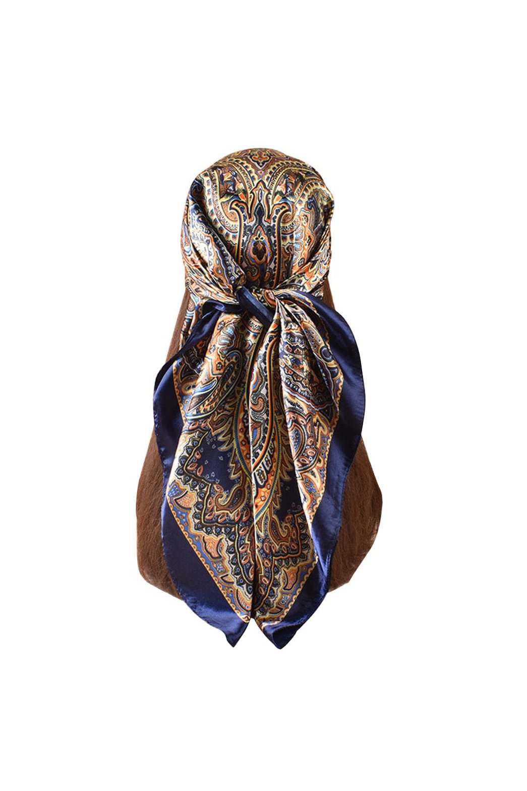 Foulard paisley bleu et beige harmonie