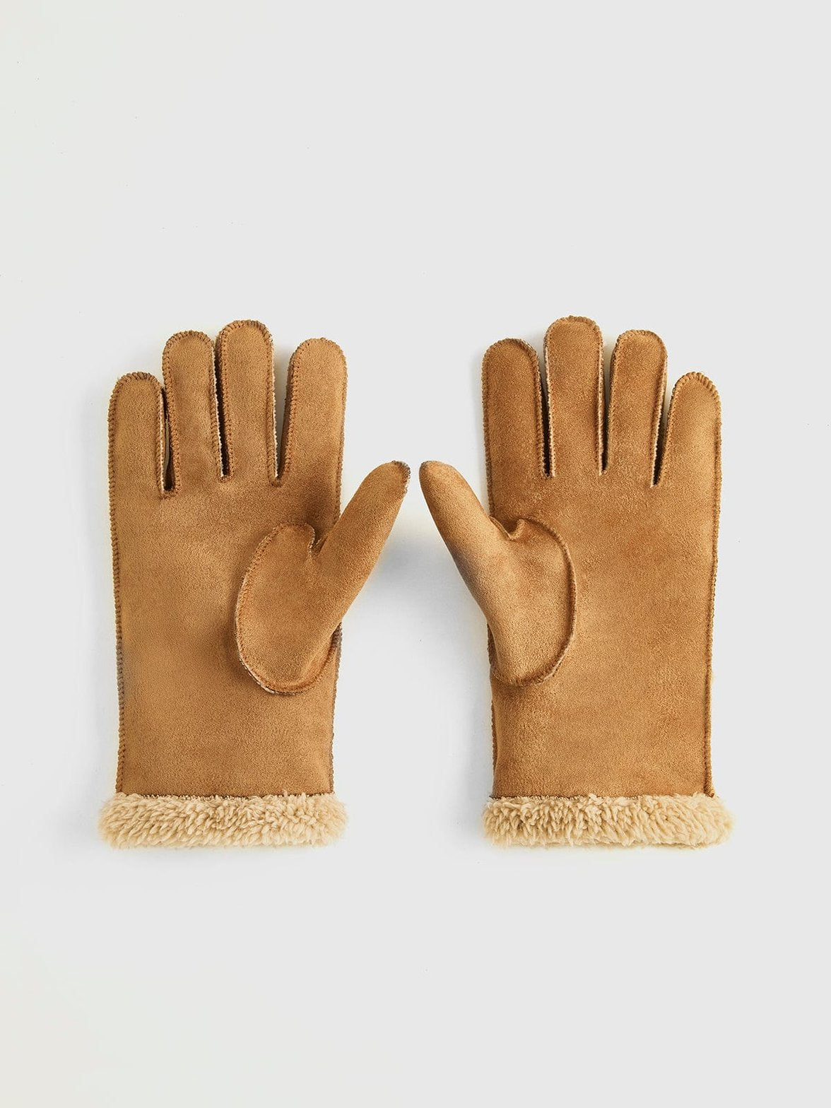 Gants en daim doublés beiges élégance