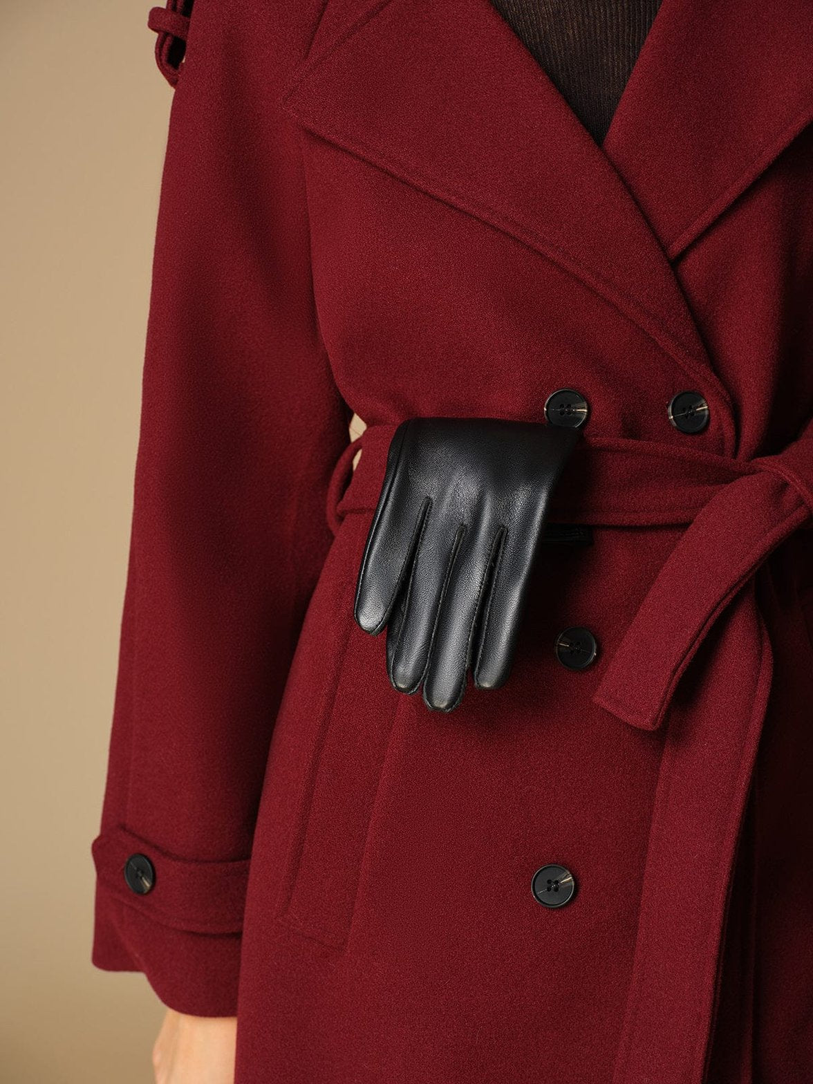Gants en cuir détail couture finesse