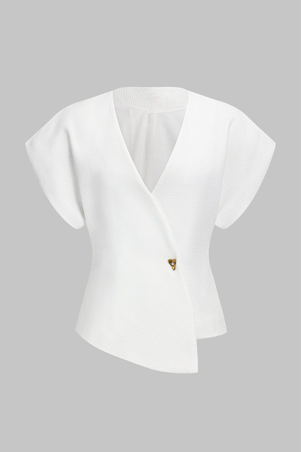 Gilet asymétrique métallisé vue de face soleil