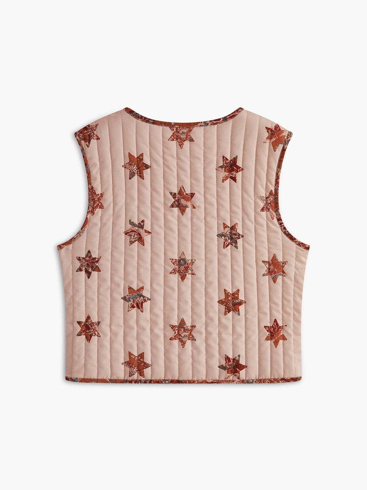 Gilet bohème imprimé floral détail nœud lune