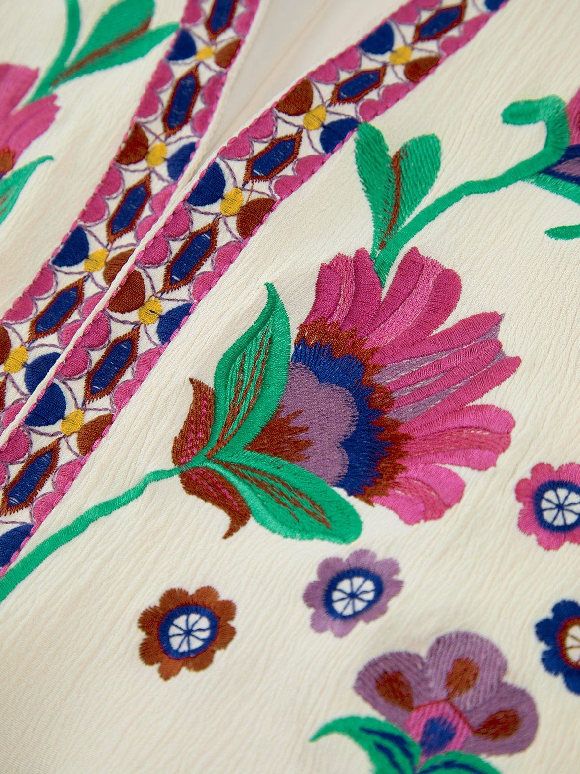 Détail motif floral bleu liberté