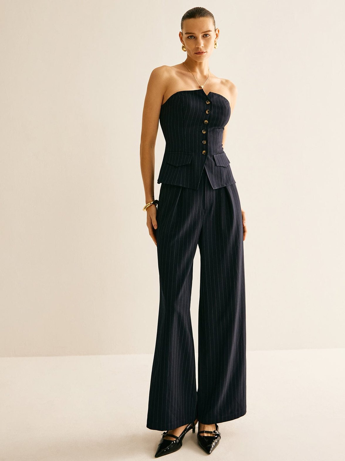 Top bustier élégant jade