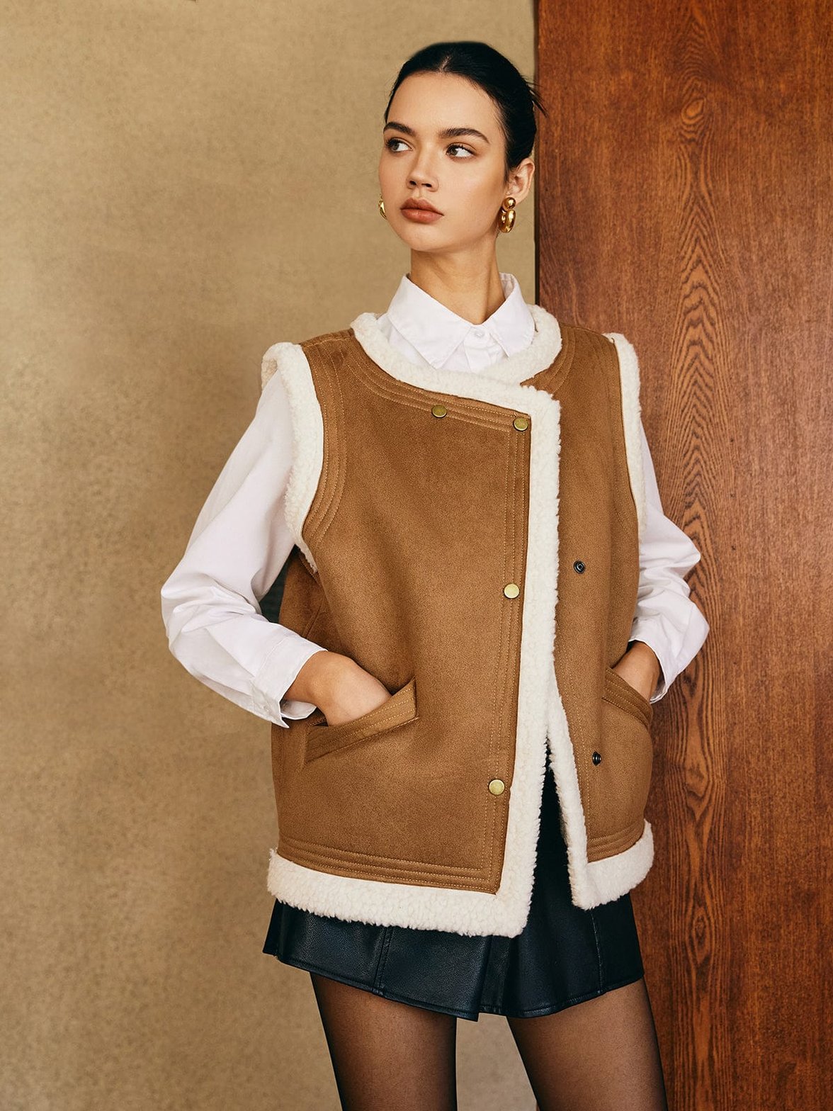 Gilet d'hiver doublé chic