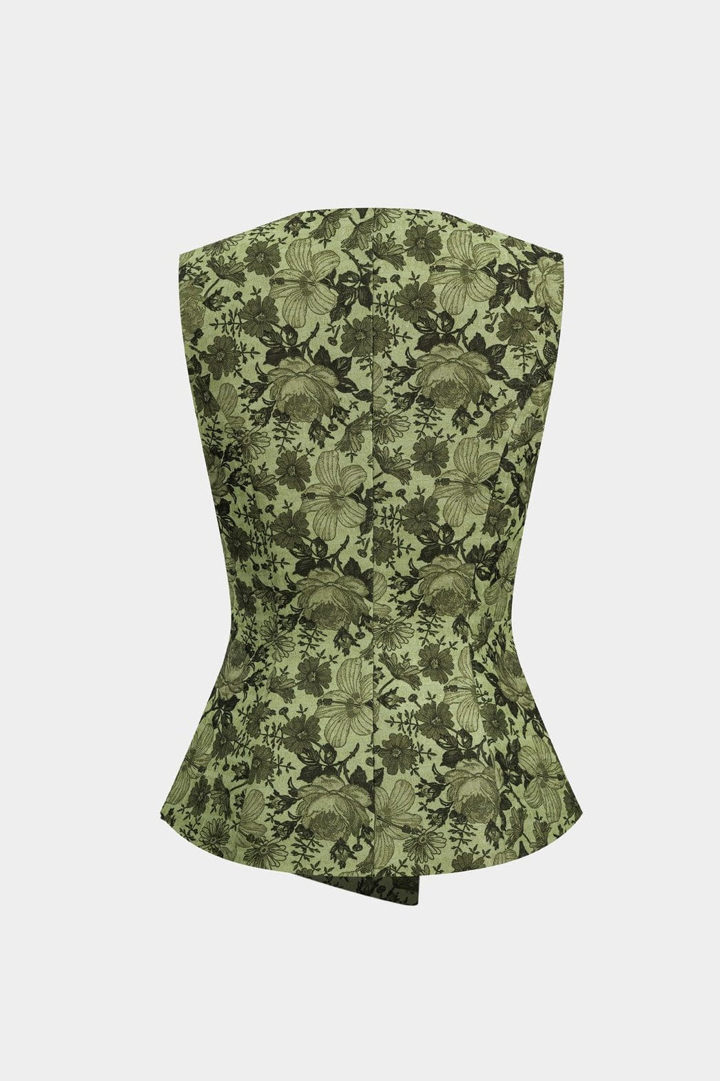 Vue de dos du gilet floral vert étoile
