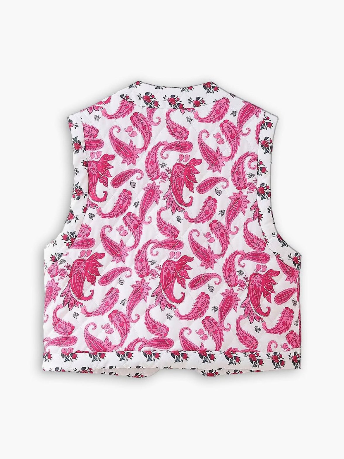 Gilet imprimé cachemire vue de dos gracieux