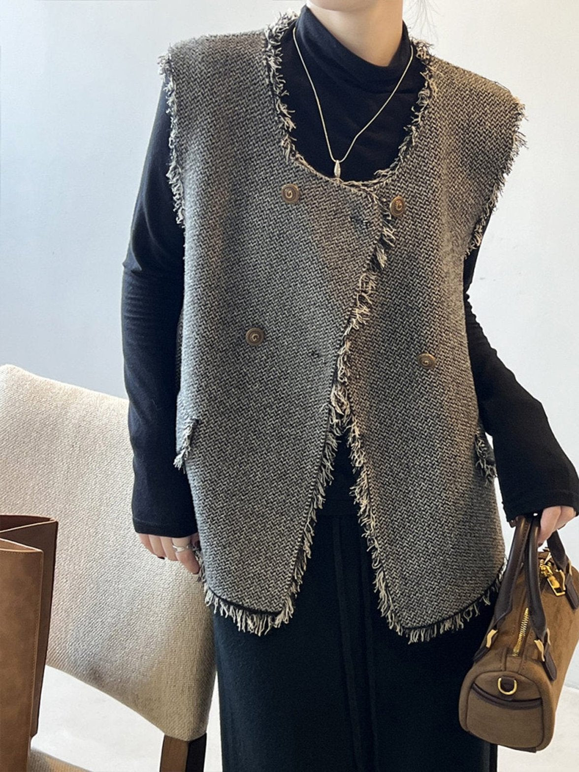 Gilet gris style élégant douceur