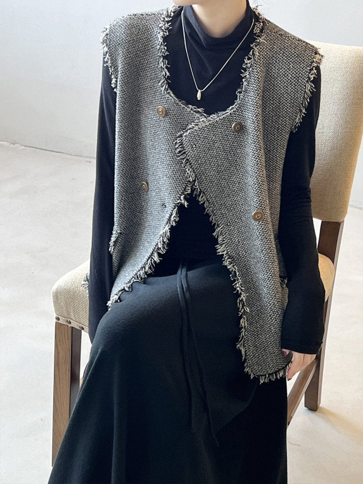 Gilet jacquard élégant zen