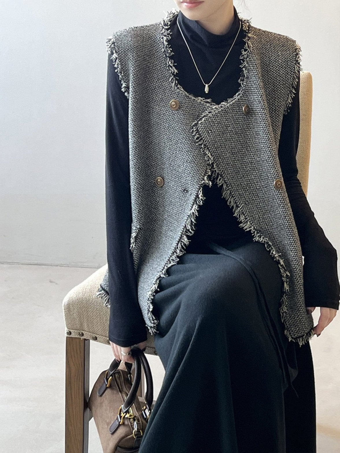 Gilet tricot boutonné confort