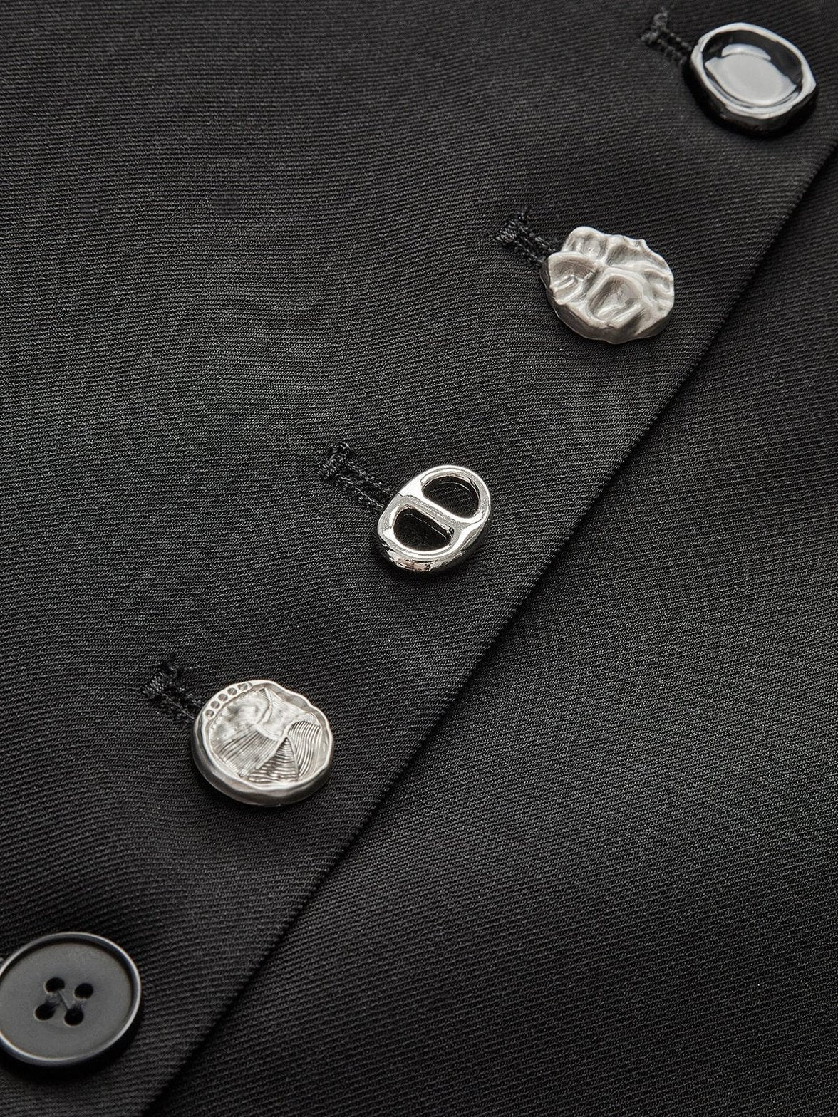 Gilet noir professionnel vue de côté étoile