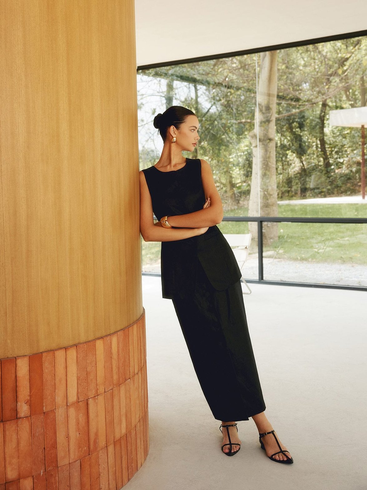 Gilet long en lin vue de dos harmonie