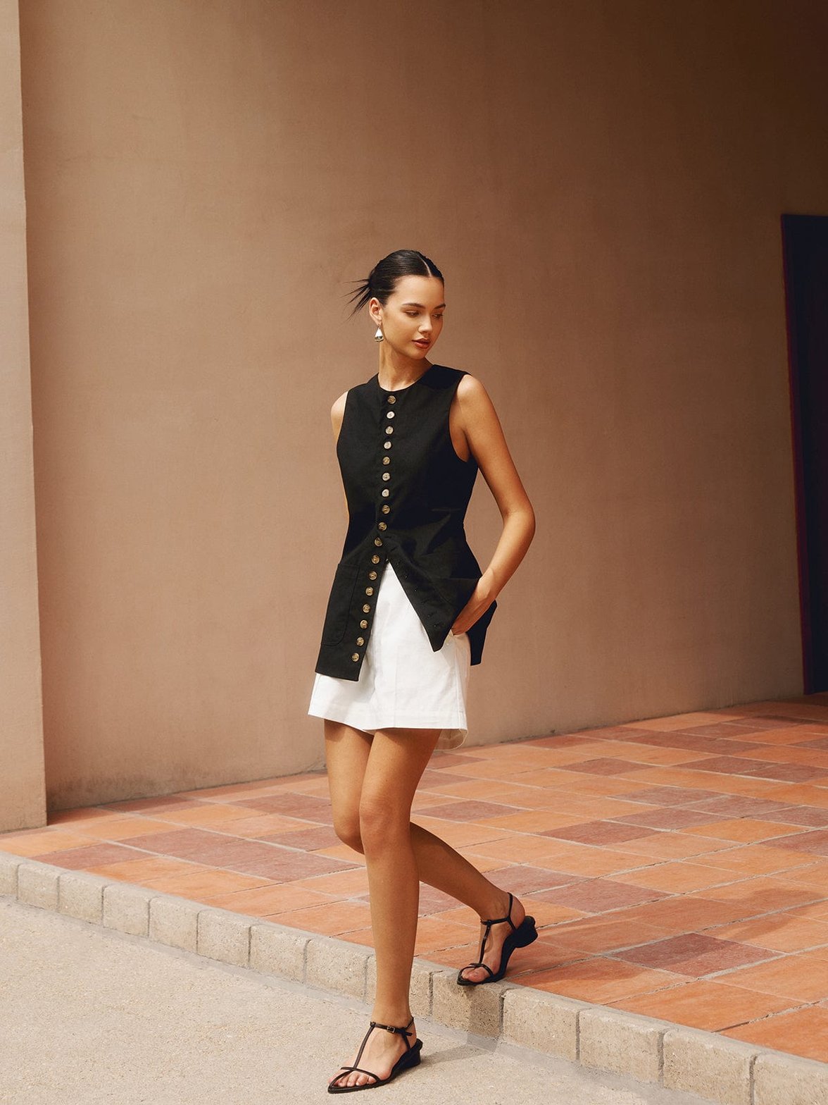 Gilet long classique rayonnant