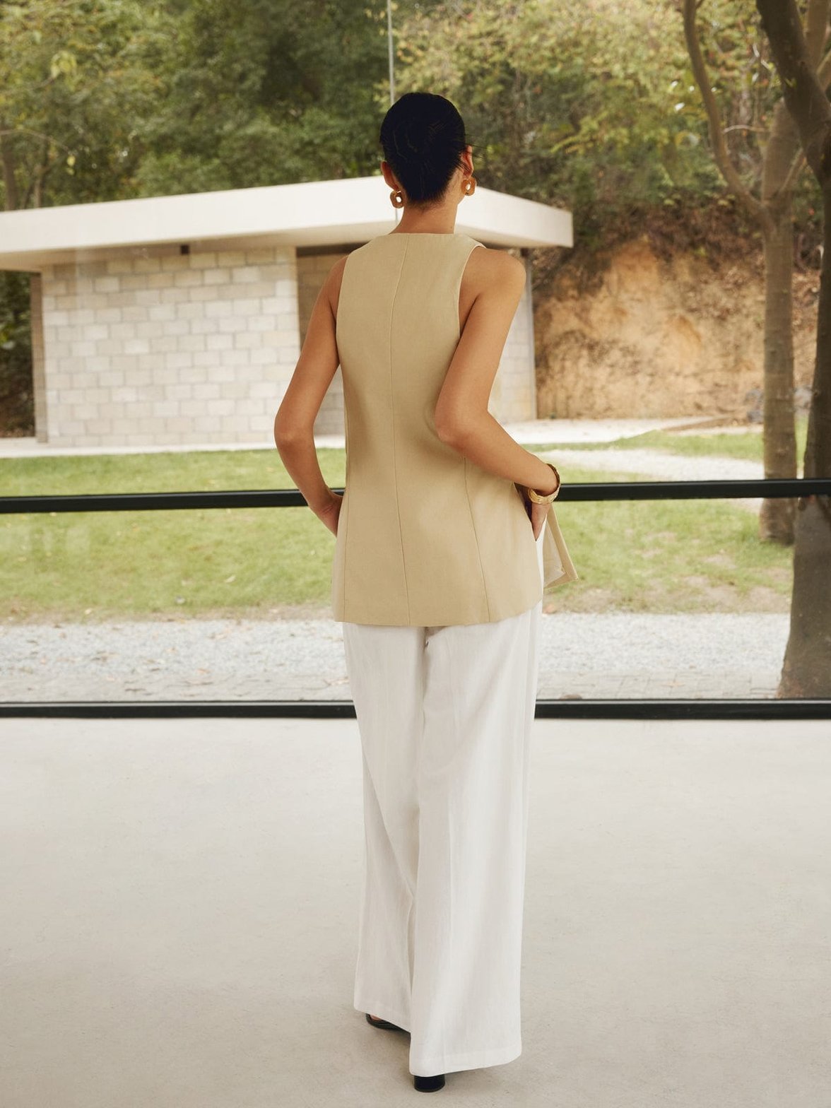 Gilet long détail boutonnage sérénité