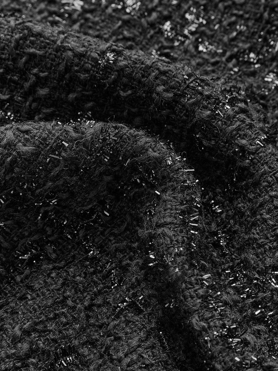 Gilet tweed noir vue latérale - Sophistication