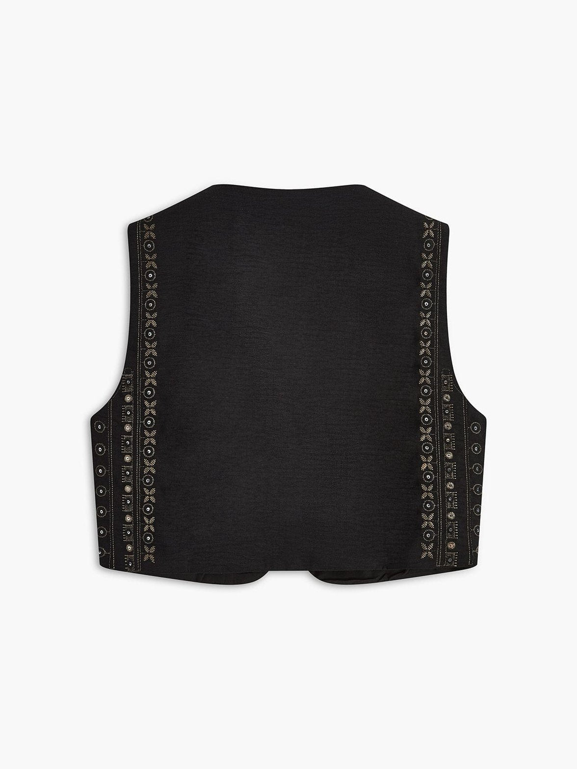 Gilet vintage noir détail broderie lune