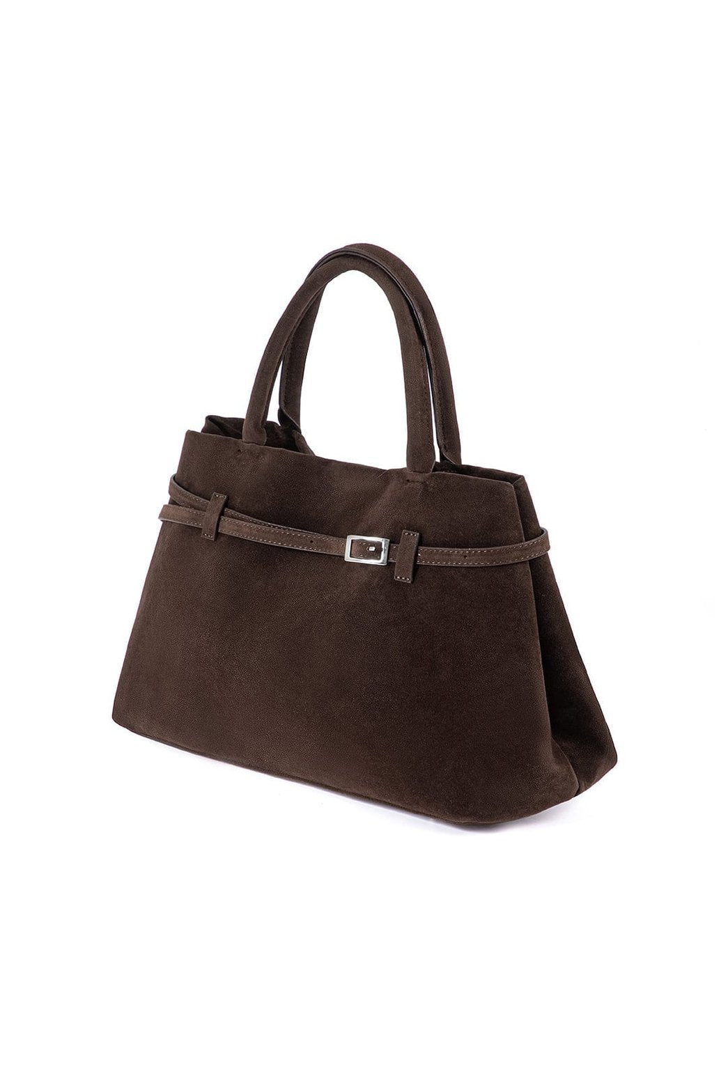 Sac cabas en daim marron vue intérieure lumière