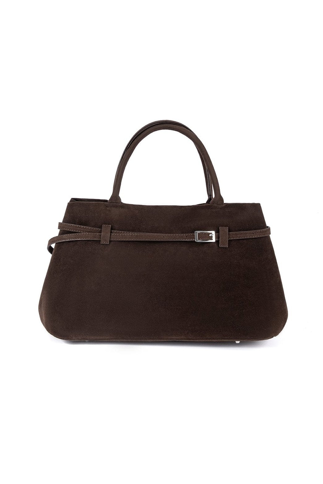 Sac cabas en daim marron élégant vue avant soleil