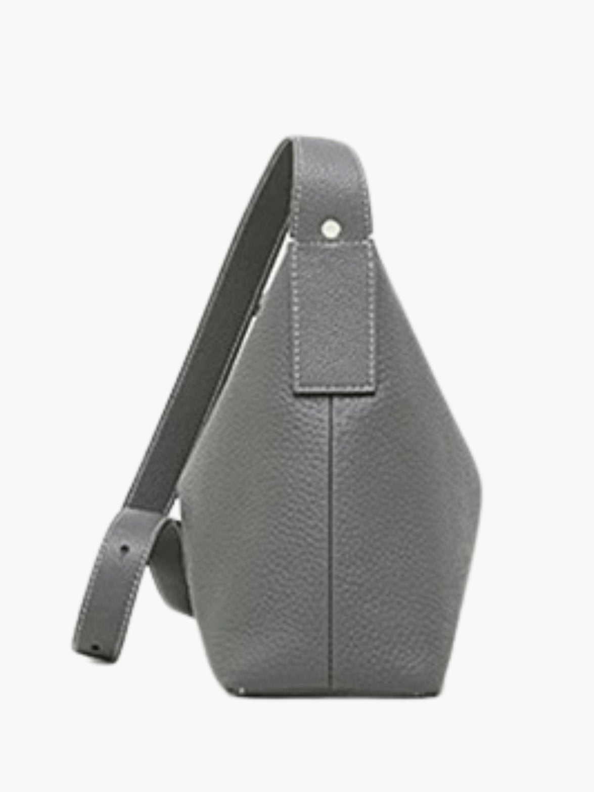 Sac hobo gris vue latérale fleur