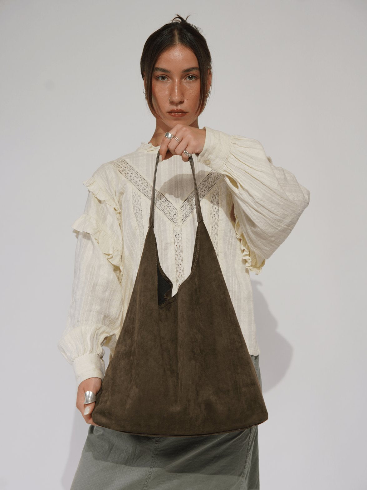 Grand Sac Hobo en Daim Végétal