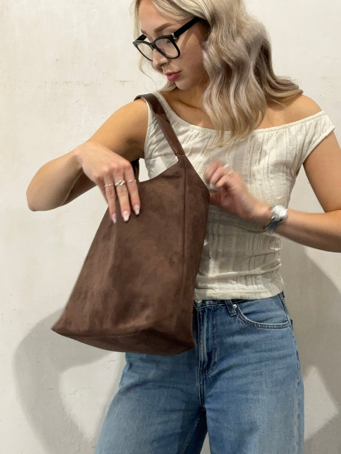 Grand Sac Hobo en Daim Végétal