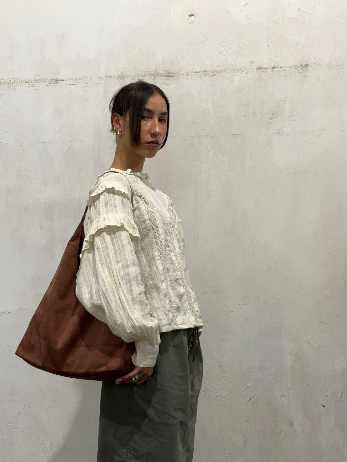 Grand Sac Hobo en Daim Végétal