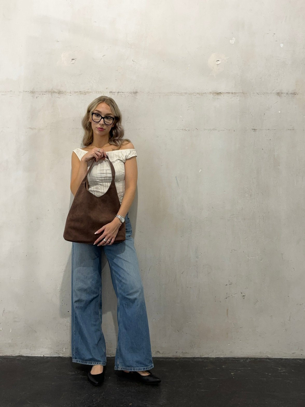 Grand Sac Hobo en Daim Végétal