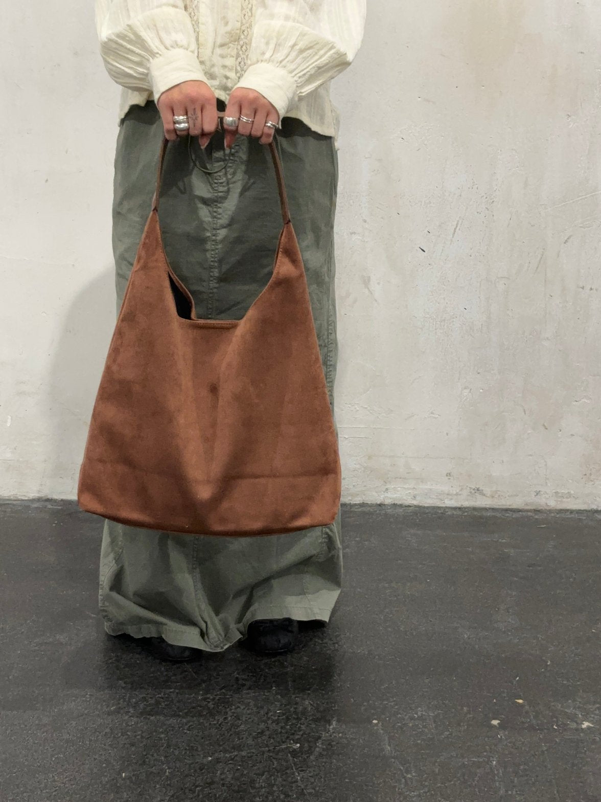 Grand Sac Hobo en Daim Végétal