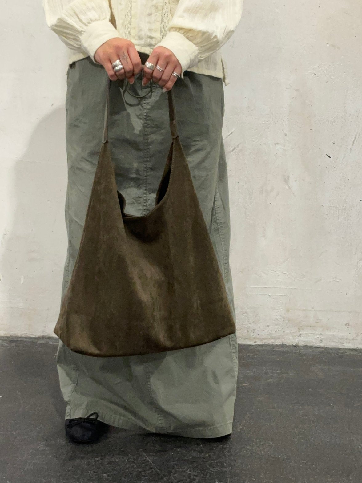 Grand Sac Hobo en Daim Végétal