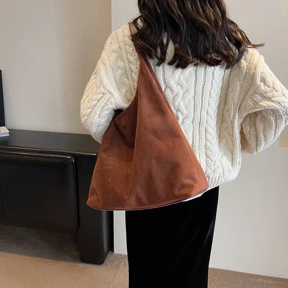 Sac hobo velours détail poignée douceur