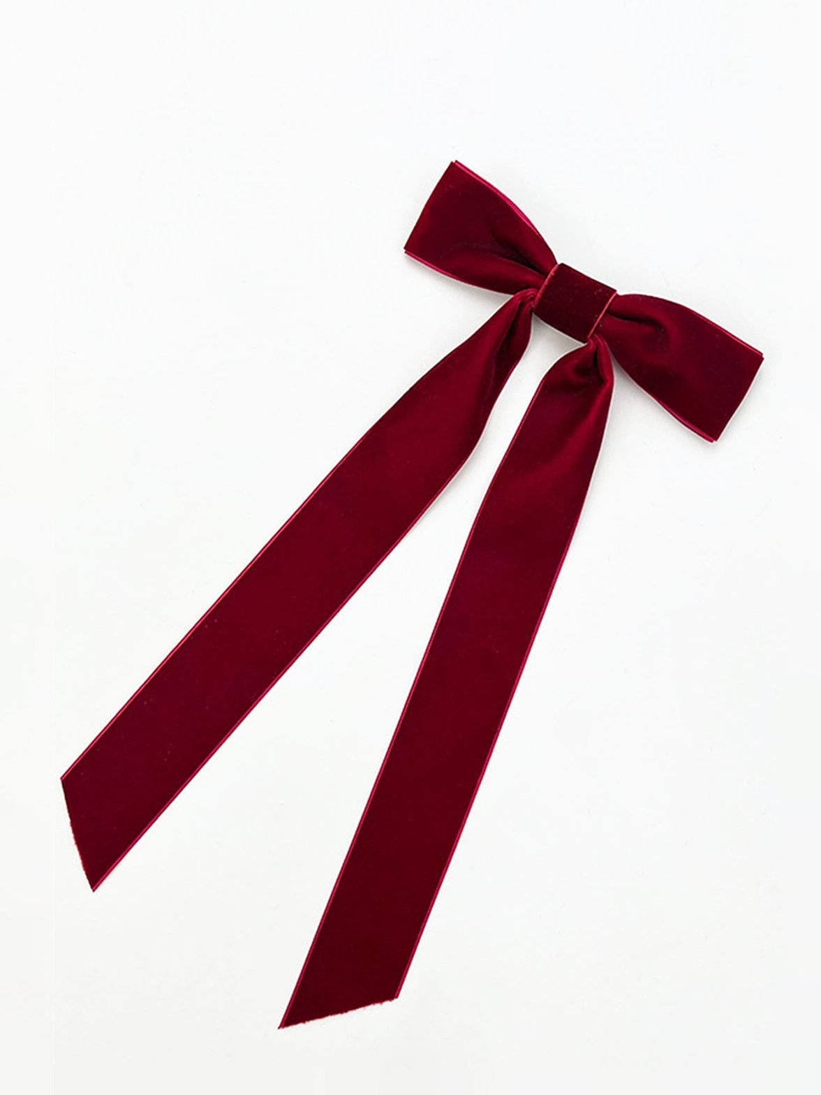Barrette nœud velours bordeaux douceur