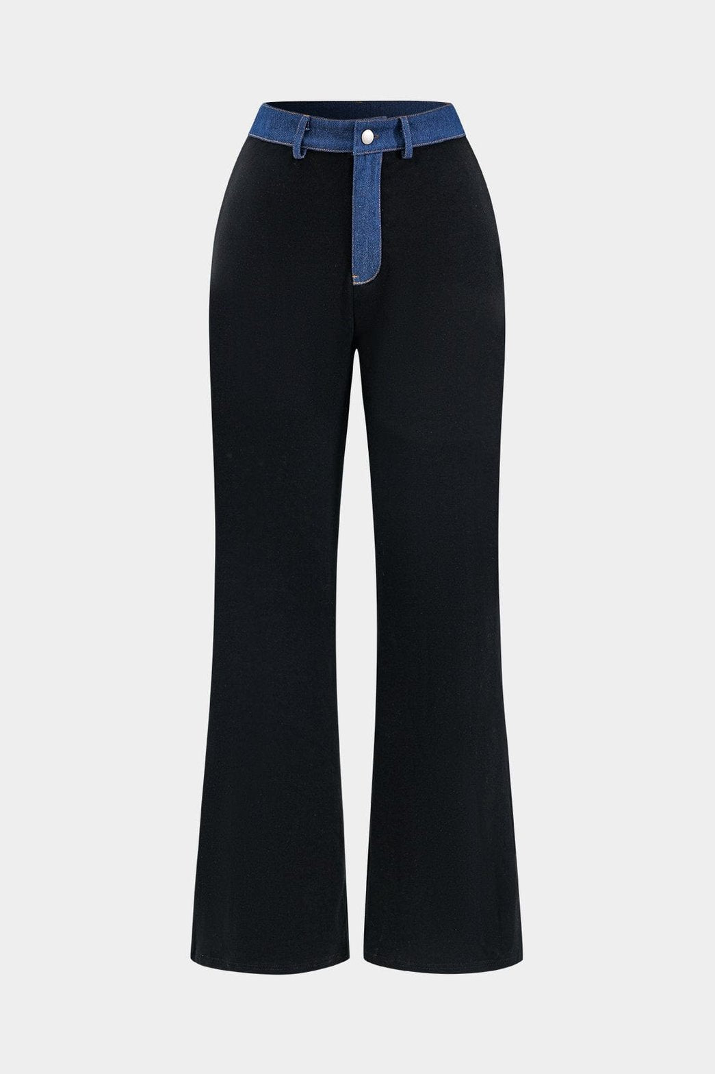 Jean droit noir avec ceinture denim bleu étoile