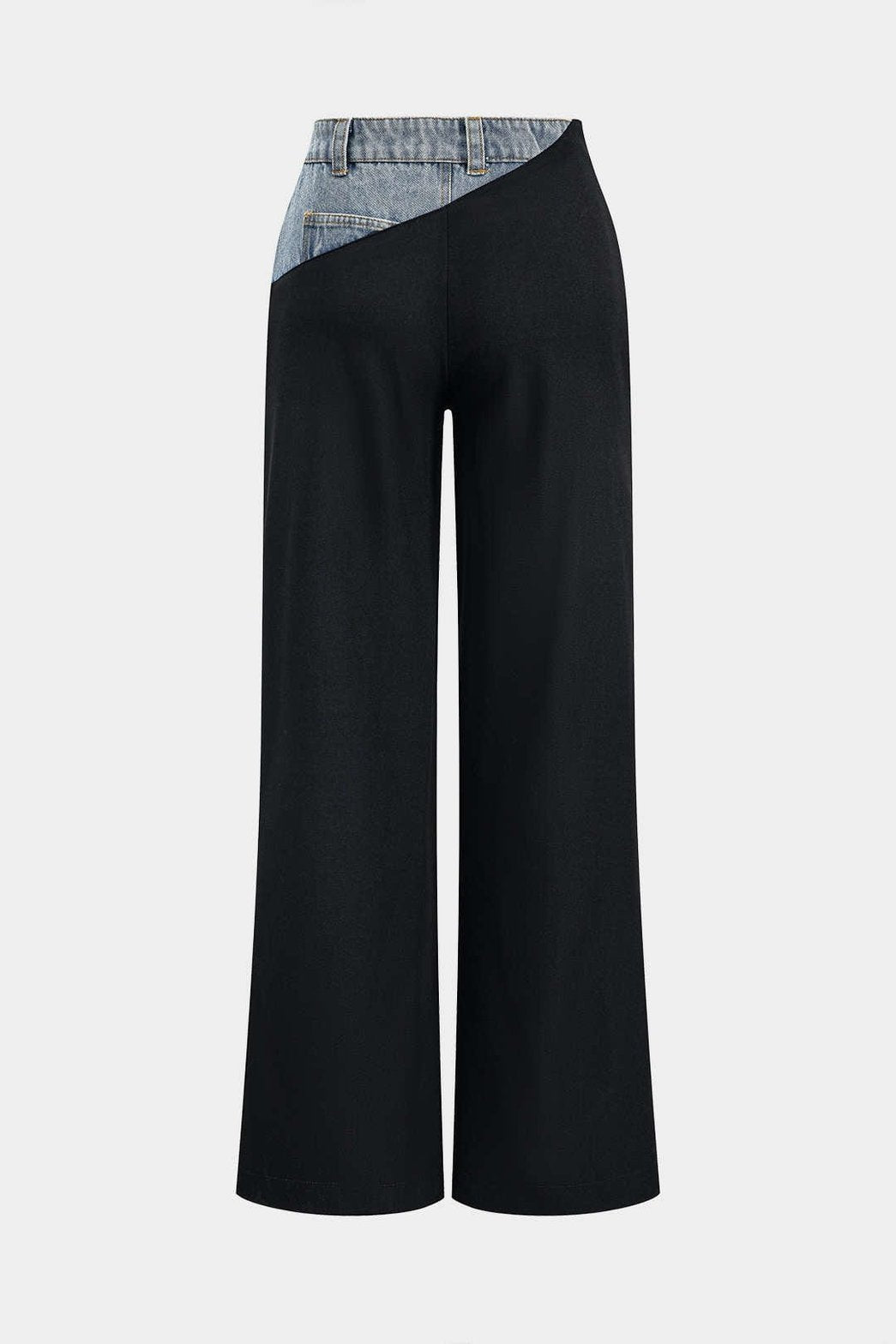 Pantalon denim bicolore tendance étoile