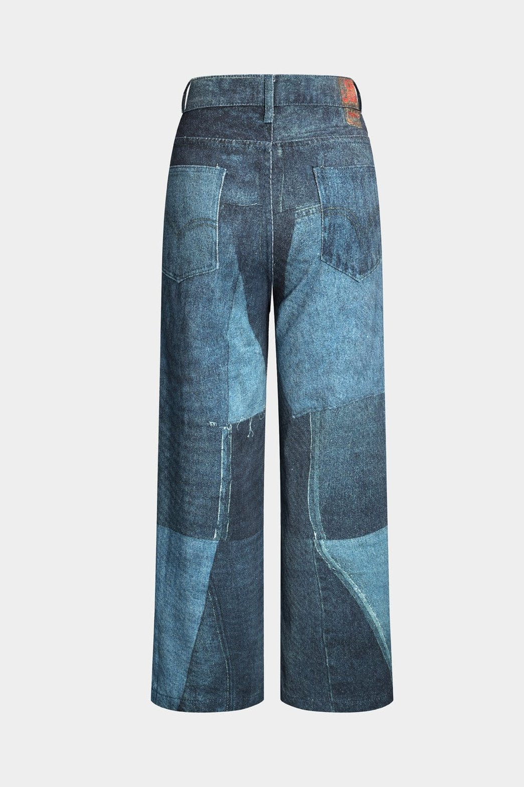 Jean large patchwork style rétro étoile