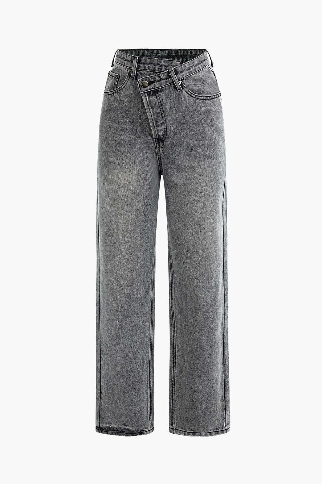 Jean asymétrique détail couture harmonie