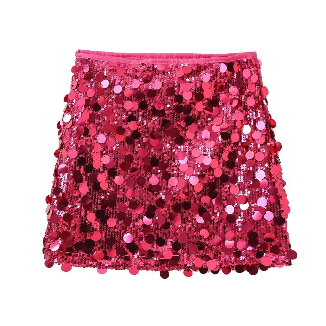 Jupe festive scintillante noire diamant