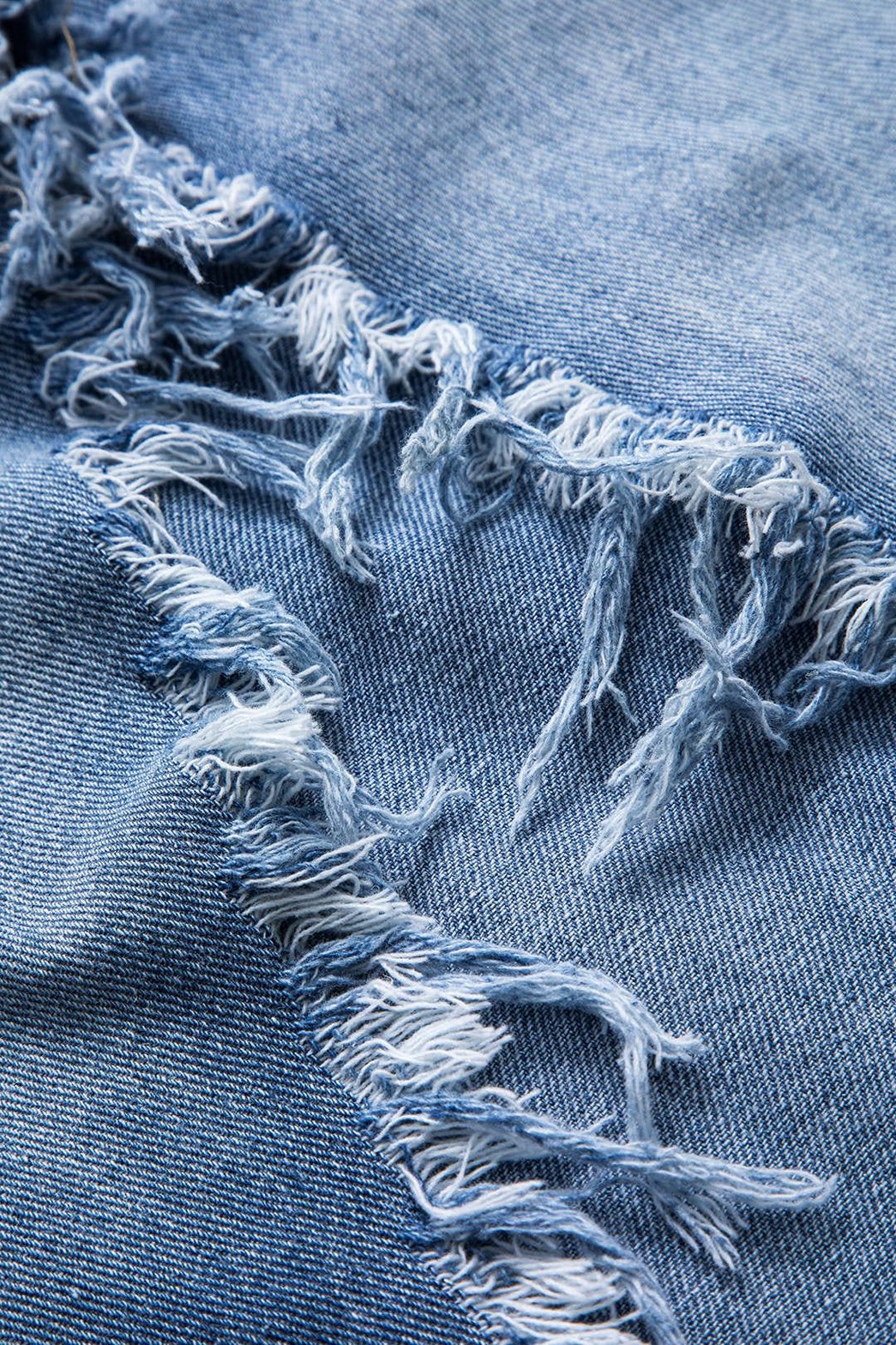 Détail des poches jupe denim nuage