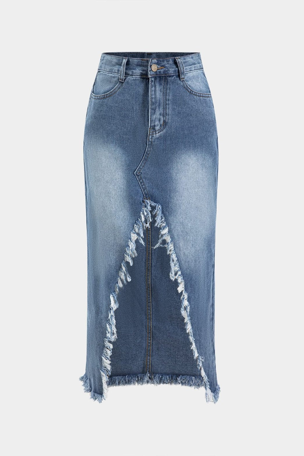 Jupe longue en denim avec fente élégante soleil