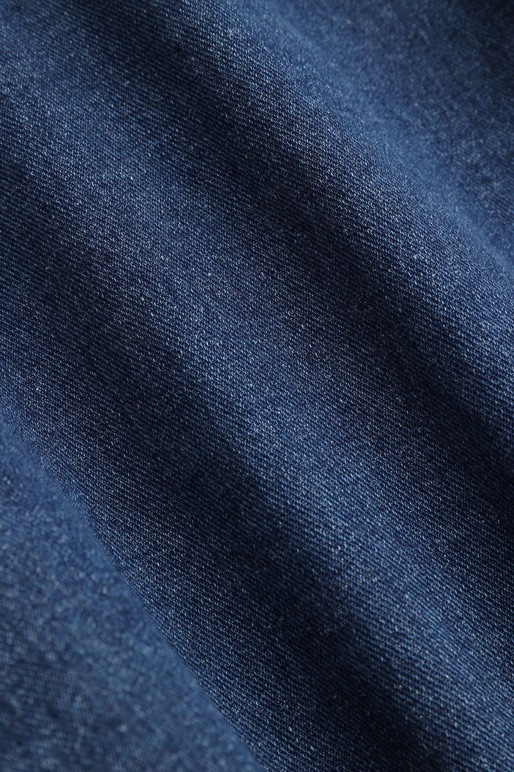 Jupe longue en denim patchwork vue de dos lune