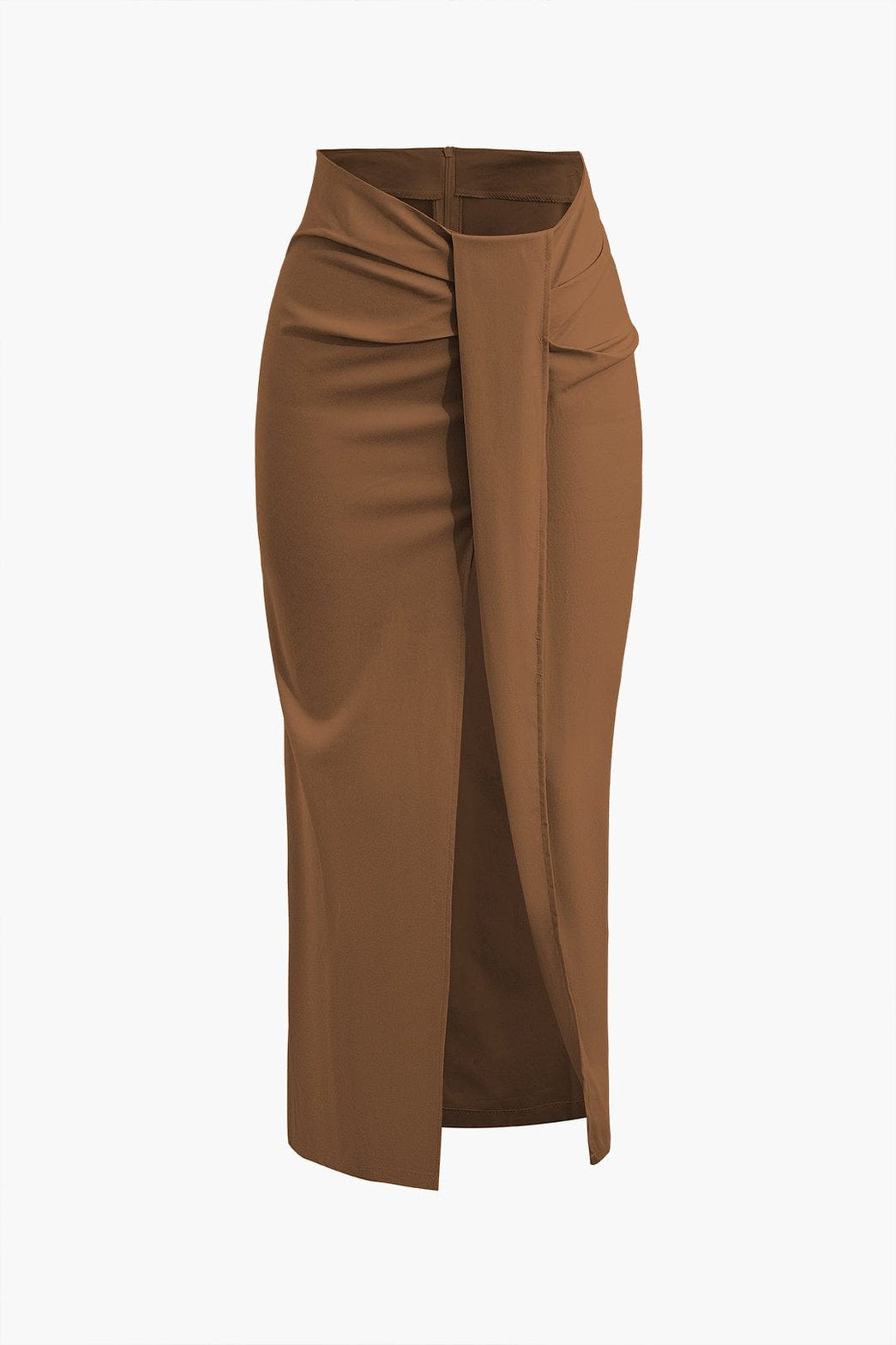 Jupe drapée beige détail couture pluie