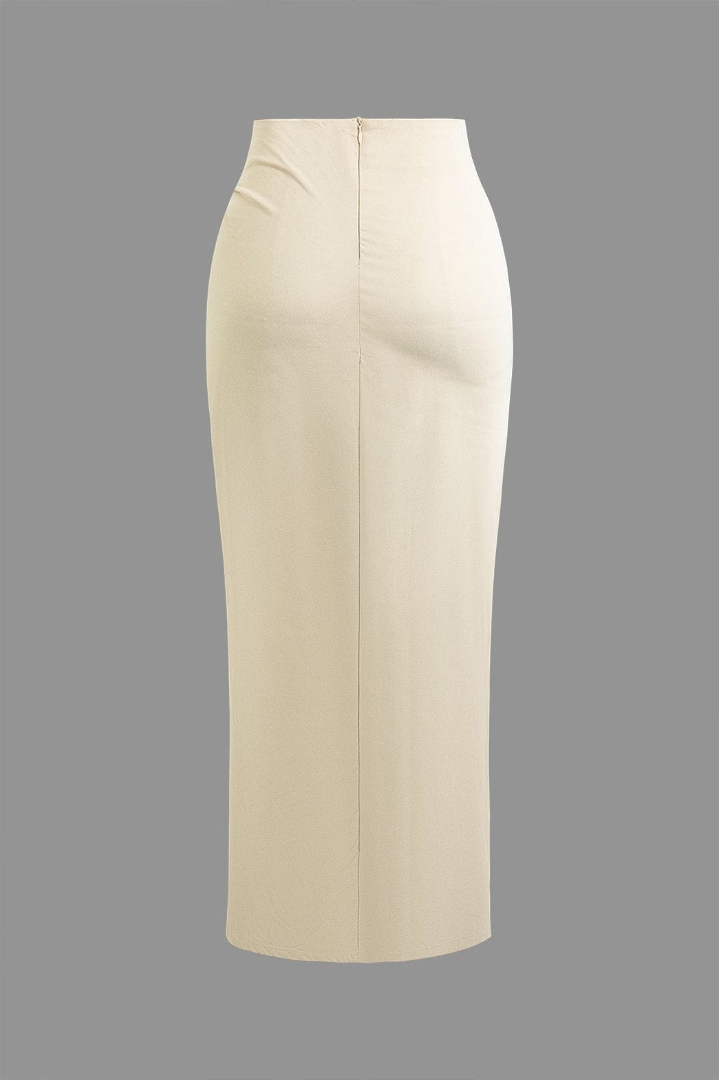 Jupe drapée beige vue de dos lune