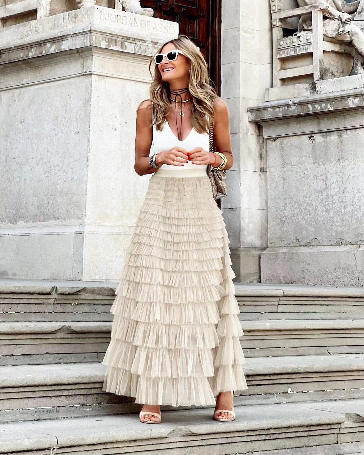 Jupe tulle blanche romantique saphir