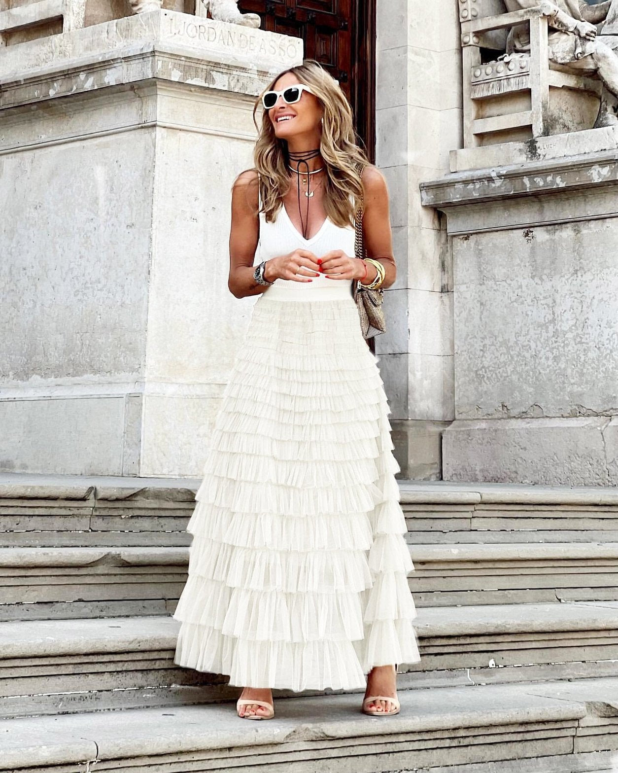 Jupe tulle vintage blanc océan