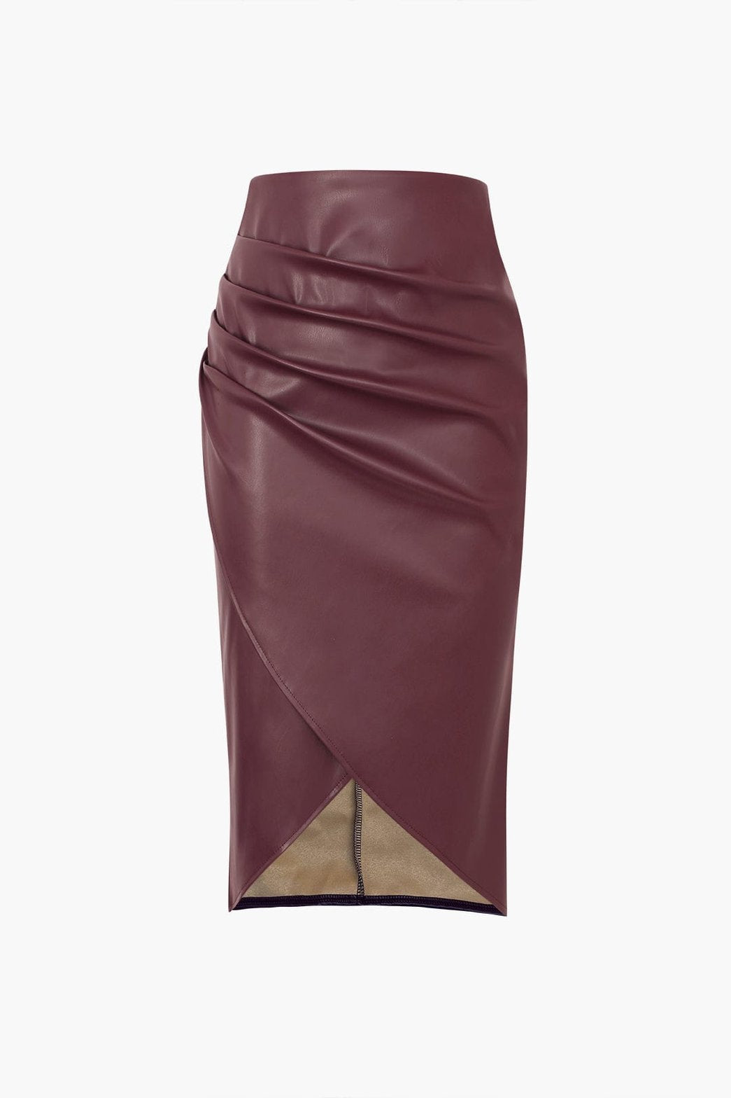 Jupe midi simili cuir vue complète prairie